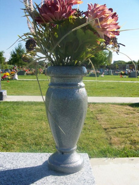 Burial Vase at San Joaquin Catholic Cemetery in Stockton, CA