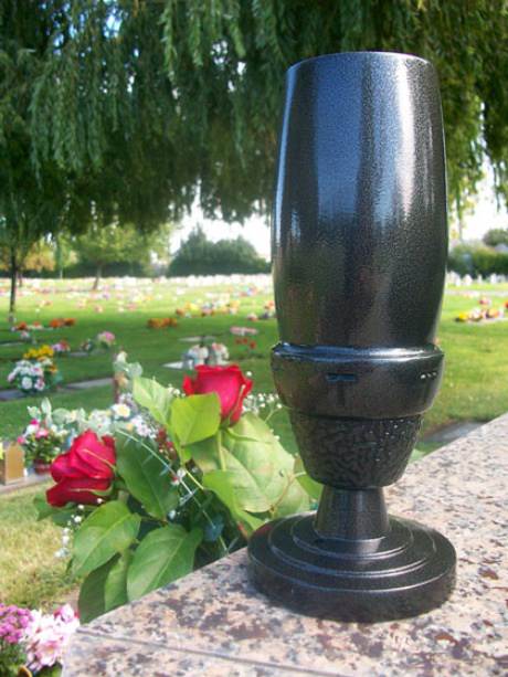 Burial Vase at San Joaquin Catholic Cemetery in Stockton, CA