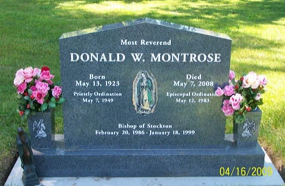 a headstone for Donald Montrose